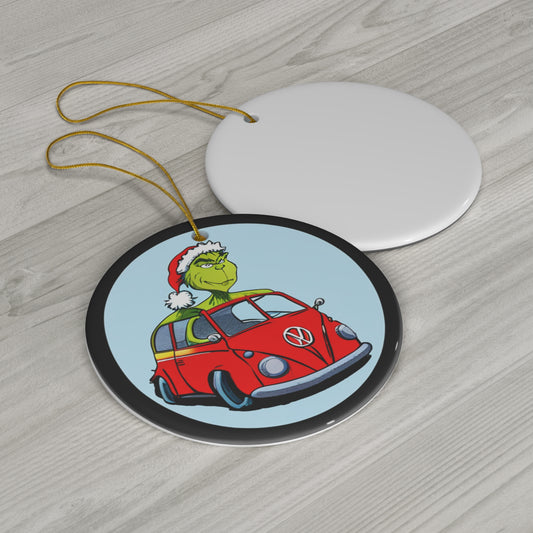 Grinchwagen Ceramic Ornament