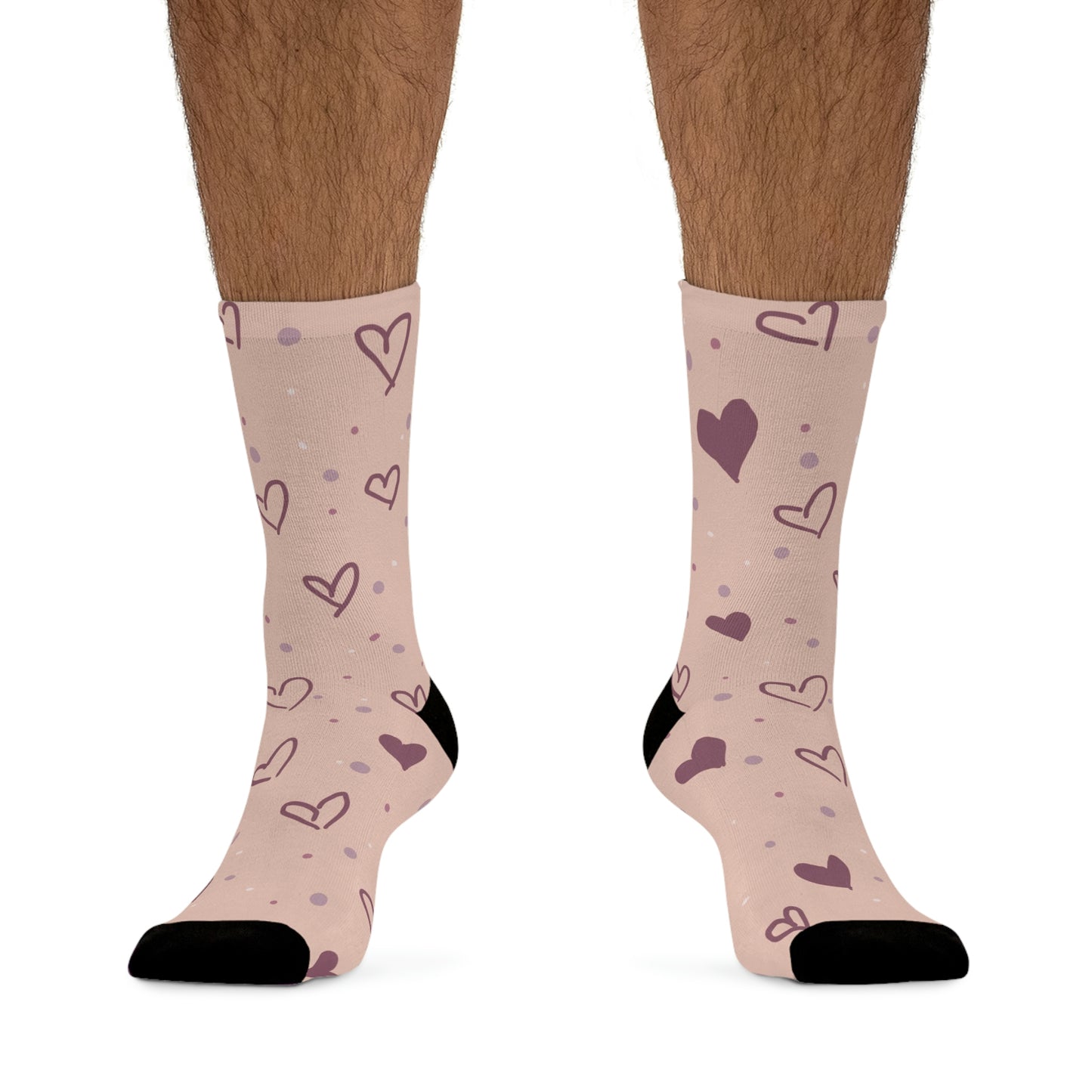 Pink/Hearts Recycled Poly Socks