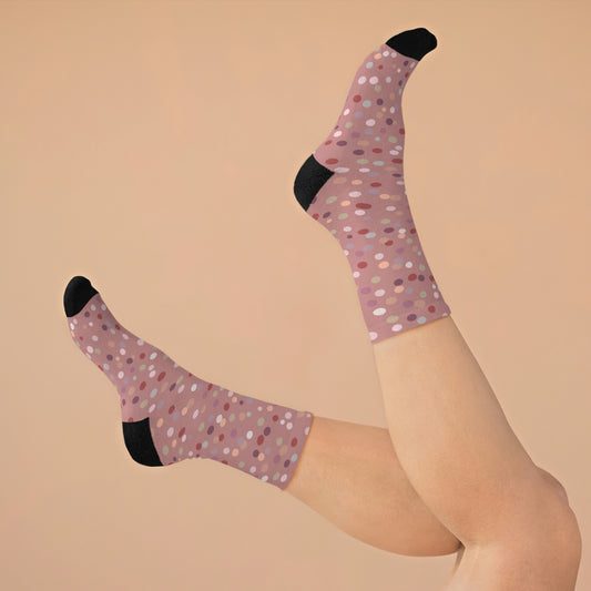 Mauve/Dotted Recycled Poly Socks