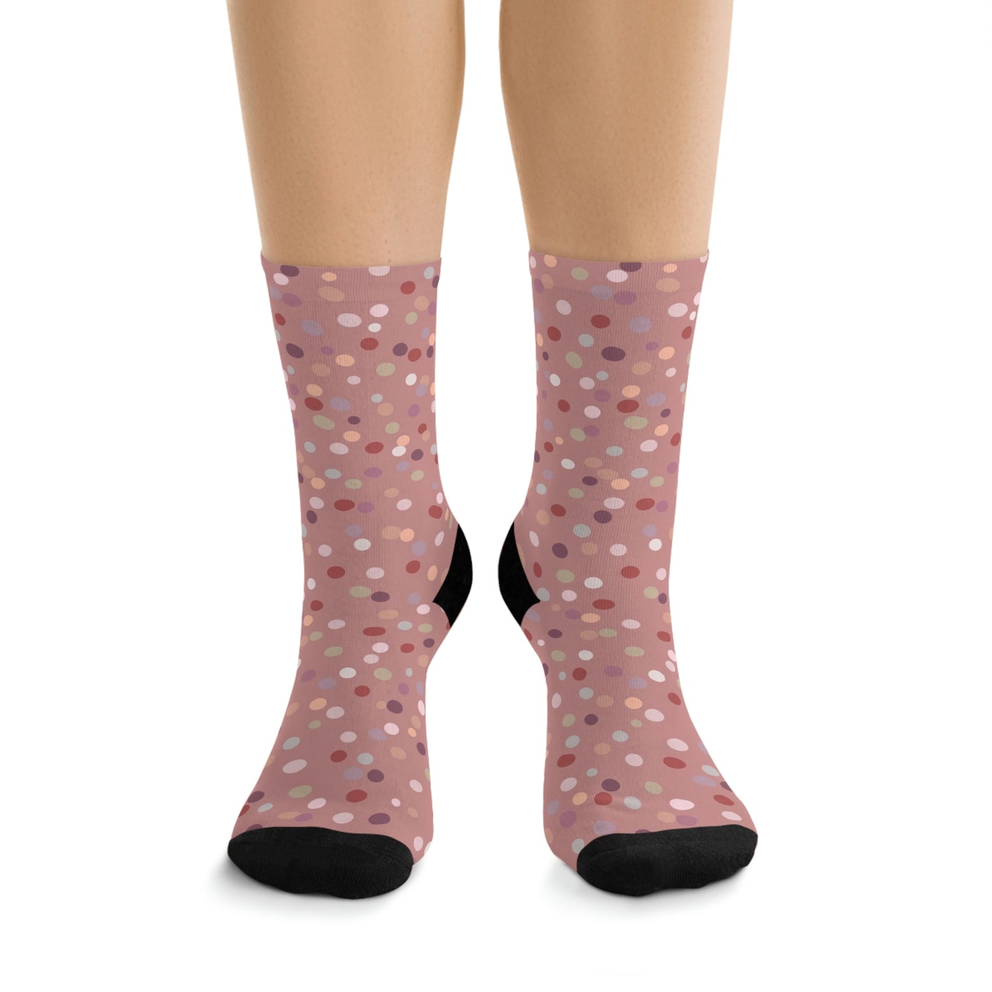 Mauve/Dotted Recycled Poly Socks