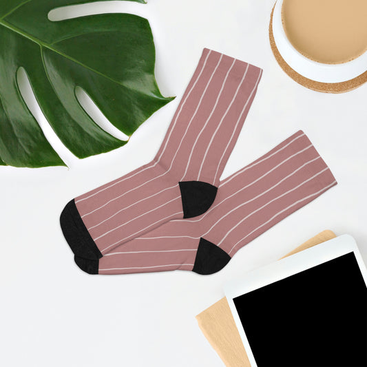 Rose/Pink Stripe Recycled Poly Socks