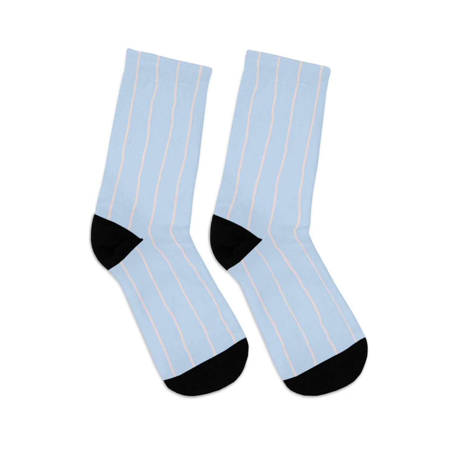 Light Blue/Pink Stripe Recycled Poly Socks